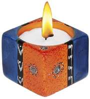 Teelichthalter - blau-orange Teelichthalter - blau-orange