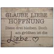 Metallschild "Glaube, Liebe, Hoffnung ..." - braun Metallschild "Glaube, Liebe, Hoffnung ..." - braun