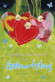 Doppelkarte "Herzen mit Margeriten" - Geburtstag Doppelkarte "Herzen mit Margeriten" - Geburtstag
