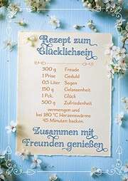 Postkarten: Rezept zum Glücklichsein, 12 Stück Postkarten: Rezept zum Glücklichsein, 12 Stück