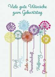 Postkarten: Viele gute Wünsche zum Geburtstag, 4 Stück Postkarten: Viele gute Wünsche zum Geburtstag, 4 Stück