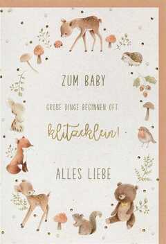 Faltkarte "Zum Baby" - neutral