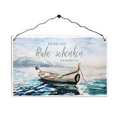 Holzschild groß - Ruhe schenken (Boot) Holzschild groß - Ruhe schenken (Boot)