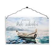 Holzschild groß - Ruhe schenken (Boot) Holzschild groß - Ruhe schenken (Boot)