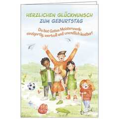 Faltkarte: Herzlichen Glückwunsch z. Geburtstag - Kinder Faltkarte: Herzlichen Glückwunsch z. Geburtstag - Kinder