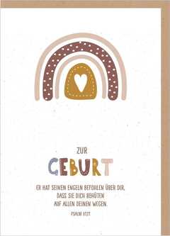 Faltkarte "zur Geburt" - Regenbogen Faltkarte "zur Geburt" - Regenbogen