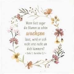Holzschild quadratisch - Wenn Gott sogar die Blumen... Holzschild quadratisch - Wenn Gott sogar die Blumen...