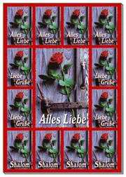 Aufkleber-Gruß-Karten: Alles Liebe (1x12)