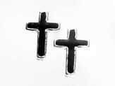 Ohrringe "Kreuz" - Sterlingsilber schwarz Ohrringe "Kreuz" - Sterlingsilber schwarz