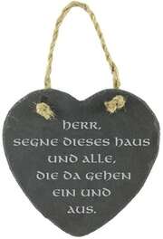 Haussegen Herz "Herr, segne dieses Haus" - Naturschiefer Haussegen Herz "Herr, segne dieses Haus" - Naturschiefer