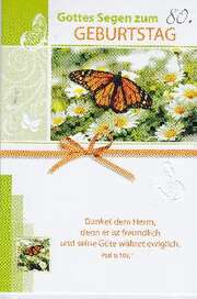 Grußkarte - Gottes Segen zum 80. Geburtstag Grußkarte - Gottes Segen zum 80. Geburtstag