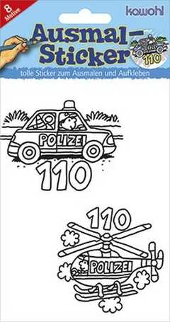 Ausmal-Sticker: Polizei