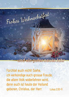 Postkarten Weihnachten/Neujahr Laternen, 6 Stück